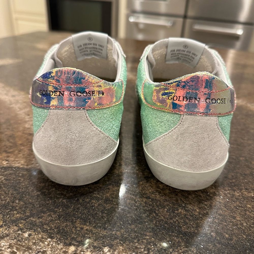 Golden Goose Mint Glitter Superstars. - Picture 3 of 8